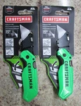 Set Of New Craftsman Neon Green Folding Utility Knife CMHT10352 A11. Fixed Price $14.95.