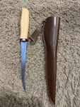 Eagle Claw Wood Handle Fillet Knife 6" Stainless Steel Blade W/sheath 03050-002. Fixed Price $8.00.
