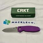 Crkt 2495P Squid Xm Folding Violet Pocket Knife G-10 Handle 14C28N Button Lock. Fixed Price $69.95.