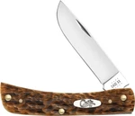 Case Sod Buster Jr 3.63" Carbon Amber Bone Folding Knife 6137 Cv 30092. Fixed Price $63.99.