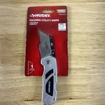 Husky Folding Lock-back Utility Knife Box Cutter Razor Silver And Black Recessd. Fixed Price $16.99.