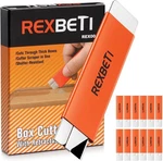 Rexbeti 12 Pack Box Cutter, Retractable Cardboard Razor Blade Scraper. Fixed Price $11.69.