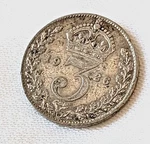 50% Solid Silver Coin Three Pence 1926 Antique 100 Years Old 2026 Vintage King. Fixed Price $33.57.