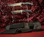 Wartech Set: 11" Huntsman And 8.5" Mini Tactical Hunting Tanto Knives+ Sheaths. Fixed Price $55.00.