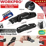 Workpro Folding Utility Knife Quick Change Blades Pocket W/10 Extra. Fixed Price $13.99.