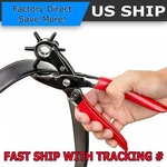 6 Sized 9'' Leather Heavy Duty Hand Pliers Belt Holes Puncher Tool. Fixed Price $6.99.