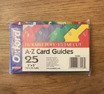 Oxford Card Guides New Wrapped Durable Poly 1/5 Tab Cut Set Of 25 73153. Fixed Price $5.00.