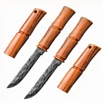 2-PIECE Paring Knives With Cover, 3.54" Bamboo Shaped Portable Fruit W.... Fixed Price $33.62.
