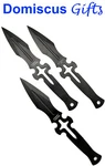 6" New! 3 Pc. Target Master Black Throwing Knives Knife Hunting Blades Set. Fixed Price $15.80.