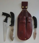Outdoor Edge Kodi Skinner Caper Knife Saw Set W/ Leather Sheath Seki Japan. Fixed Price $99.99.