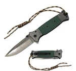 Rtek 5" Green G-10 Handle Assisted Open Folding Knife With Paracord & Belt Clip. Fixed Price $15.99.