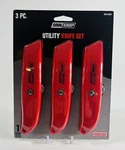 Tool Shop 3 Pack Utility Knife Set-red Value Deal (LY-14). Fixed Price $9.88.