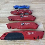Nice Lot Of 4 Milwaukee + 1 Husky Utility Knives- Tested & Working W/new Blades. Fixed Price $18.50.