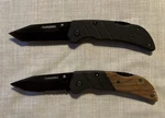 Husky Sporting Knife Combo Lot Serrated Drop Point Tanto Wood Folding Lockback. Fixed Price $12.82.