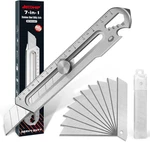 Becowin 7-IN-1 Mutipurpose Utility Knife, Stainless Steel Retractable Box Cutter. Fixed Price $12.06.