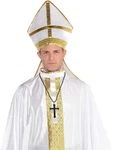 Cross Beaded Necklace Priest Religious Fancy Dress Halloween Costume Accessory. Fixed Price $15.99.
