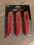 Tool Shop 3 Pack Utility Knife Set Box Cutter Resize. Fixed Price $8.95.