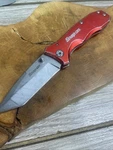 Snap-on Model #871048 Red Liner Lock, Thumb Stud, Glass Breaker Pocket Knife. Fixed Price $19.99.