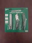 Masterforce Utility Knife Set W/5 Blades Lot Of 1 - 3 Count New. Fixed Price $19.99.