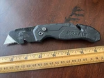 Kobalt Folding Utility Knife Black Rubberized Handle Stainless Steel Blade. Fixed Price $6.95.