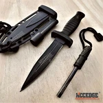 7" Double Edge Tactical Knife W/ Fire Starter Camping Fixed Blade. Fixed Price $12.95.