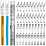 Diyself Exacto Knife, 2 Knives With 40 Spare Blades, Gold-blue. Fixed Price $11.16.