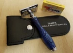 Safety Double Edge Wood Handle Razors + 5 Free Blades Pouch Travel Kit Set. Fixed Price $11.99.