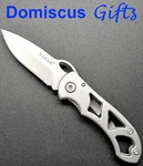 5 1/4" New! Maxam Satin Grey Frame Pocket Knife Folding Knives Silver Skparah. Fixed Price $11.00.