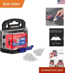 50-PACK Utility Knife Blades With Dispenser, SK5 Steel Box Cutter, Standard B.... Fixed Price $17.99.