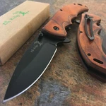 Elk Ridge Pakkawood Ballistic Assisted Folding Frame Lock Brown Pocket Knife. Fixed Price $12.75.