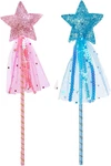 2 Pack Glitter Star Wand,princess Costume Angel Role Play Stick Props For Birthd. Fixed Price $13.49.