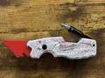 Milwaukee 6IN1 Folding Utility Knife Press Custom Fastback White Red Topo. Fixed Price $79.95.