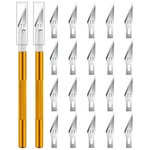 Diyself Exacto Knife Set, Precision For Paper, 22-PACK, Gold. Fixed Price $9.66.