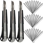 9MM Snap-off Utility Knife Set, Pack Retractable Box Cutters With 30 Blades. Fixed Price $25.00.