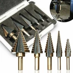 Hss 6PCS Titanium Step Drill Bit Set W Automatic Center Punch High Speed Steel. Fixed Price $13.69.