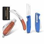 Workpro Plain Edge/curved Blades Electrician Knife Folding Pocket Utility. Fixed Price $14.99.