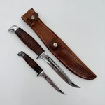 Vintage Case Xx Usa Knife Set Of 2 316-5 M3F Fixed Blade Stacked Leather Sheath. Fixed Price $219.00.
