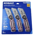 Kobalt 3 Pc. Lockback Quick-change Utility Knife Set Pink Aluminum Handle. Fixed Price $27.99.