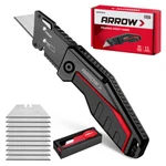 Arrow Folding Utility Knife Heavy Duty Aluminum Razor 10 Extra SK2 Blades. Fixed Price $20.99.