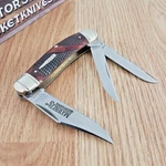 Marbles Sowbelly Whittler Pocket Knife Stainless Steel Blades Brown Bone Handle. Fixed Price $28.19.