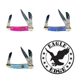 New Colors! - Eagle Edge Pocket Knife, Stockman Three Blade, 3.25" Folding Snap. Fixed Price $16.99.