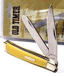 Schrade Timer Smooth Yellow Delrin 2 Blade Trapper Folding Pocket Knife. Fixed Price $24.95.