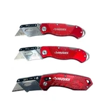 Husky Folding Utility Knife Tool Set, Red Aluminum Handle, 3 Pieces. Fixed Price $19.55.