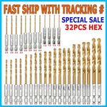 32PCS Drill Bit Set Titanium Coated Hss High Speed Steel Hex Shank Quick Change. Fixed Price $10.99.