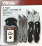 New Hyper Tough 4-PIECE Foldingutility Knife Box Cutter Set 25 Blades Included. Fixed Price $29.00.