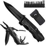 Tactical Pocket Knife Multitool Blade Saw Plier Screwdriver Bottle Opener Black. Fixed Price $43.80.