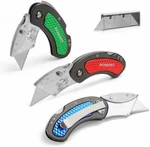 Workpro 3PC Folding Utility Knife Set Quick Change/back-lock W/10PC Extra Blades. Fixed Price $21.99.