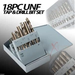 18PC Taps & Drill Bits Unf Professional Hss Construction Metal Work Set. Fixed Price $35.99.