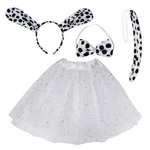 Dxhycc Dalmatian Costume Set Dog Ears Headband Bowtie Tail Standard, White. Fixed Price $17.50.