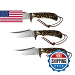 Uncle Henry Elk Horn 8.5IN High Carbon S.s. Full Tang Fixed Blade Knife. Fixed Price $143.64.